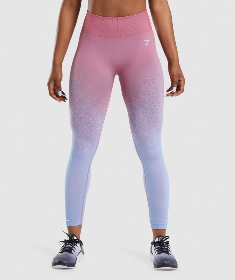 Legginsy Gymshark Adapt Ombre Seamless Damskie Różowe Głęboka Niebieskie | PL 294CVE